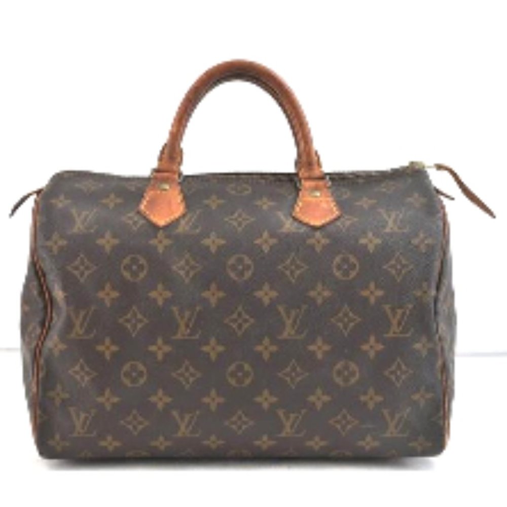 SALE! Vintage Louis Vuitton Speedy 30 Monogram Logo Satchel Bag Brown FREE Liner - Picture 8 of 16